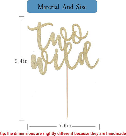 Two Wild Birthday Cake Toppers, Two Cake Toppers for Party Decorations and Baby Shower Photo Props