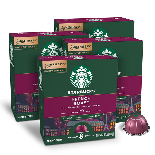 Starbucks by Nespresso Vertuo, French Roast, Dark Roast Coffee, 32-count Coffee Pods,