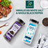 20 Oz 9.5 Oz, Set 837g (2 Set) Soeos Himalayan White Salt + Whole Black Peppercorns Coarse Grain, White Sea Salt, Black