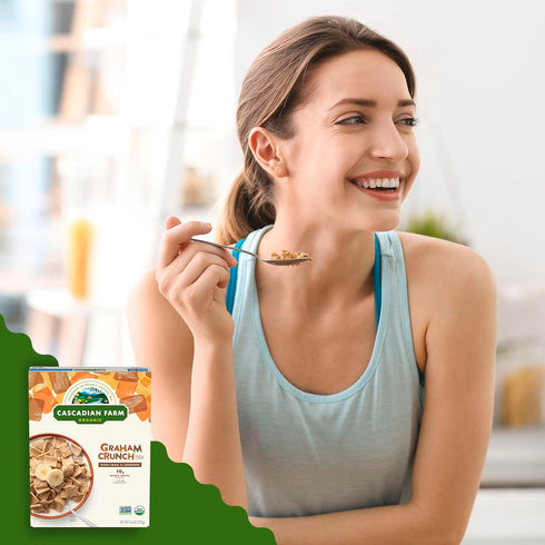 9.6 oz Cascadian Farm Organic Graham Crunch Cereal Box