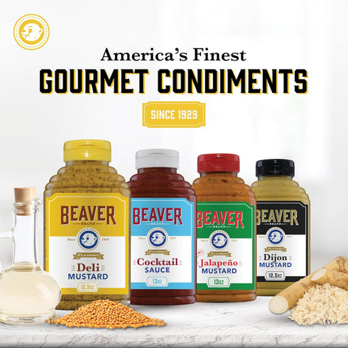 12.5 oz Beaver Zesty Deli Mustard, squeeze bottle
