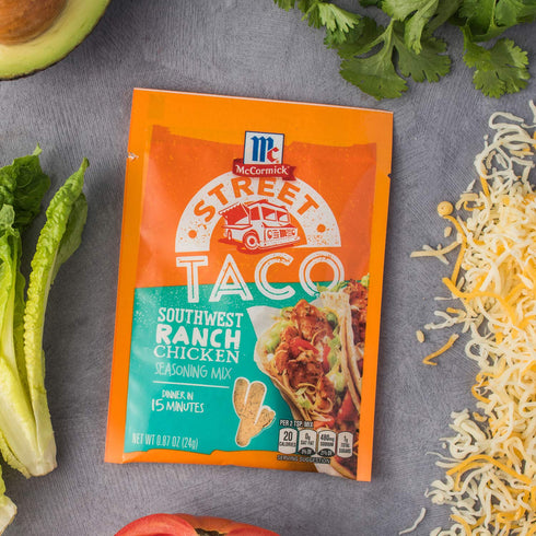 McCormick Street Taco Southwest Ranch Chicken Seasoning Mix, 0.87 oz Pack