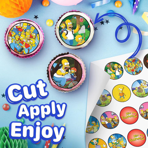 30 Edible Cupcake Toppers – Family Fun Adventure-Inspired Cake Decorations, Uncut Edible on Wafer Sheet