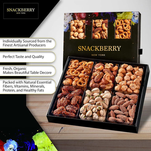 Set Holiday Mixed Nuts Gift Basket, in Elegant Drawer Gift Box, Gift for Easter Day, Birthday Party, Sympathy, Healthy