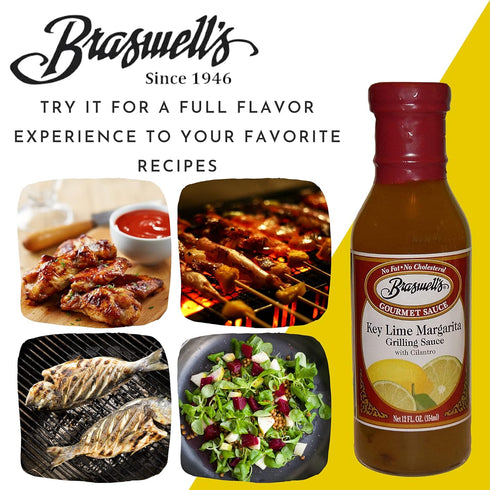 Braswells Key Lime Margarita Grilling Sauce - 12 Fluid Ounce with Cilantro