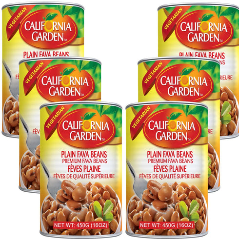 California Garden (6 Pack) 15.9oz 6 - Premium Fava Beans, Plain x