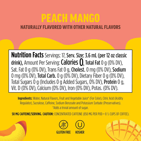 17, 12oz 3 Pack, WCFPCMGAM Ninja Thirsti Flavored Water Drops, FRUITI CHILL+ Peach Mango, Bold Fruit Flavor