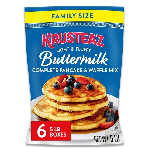 Krusteaz Complete Buttermilk Pancake and Waffle Mix, Light & Fluffy, 5 lb