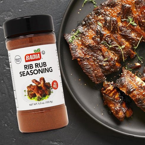 5.5 oz Badia Rib Rub Seasoning, Savory Blend for Tender, Flavorful Ribs, Meats & Grilled Dishes