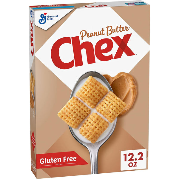 Chex Peanut Butter Breakfast Cereal, Gluten Free, 12.2 oz (Pack of 6)