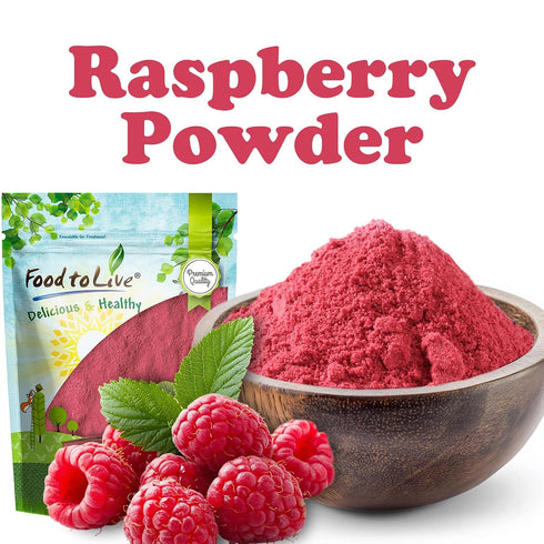 8 Food to Live Raspberry Juice Powder, Ounces Spray-Dried, No Sugar Added, Contains Maltodextrin, Vegan, Kosher, Bulk