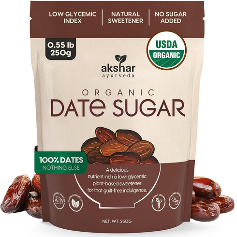 AKSHAR Ayurveda - Organic Date Sugar, Raw Organic Sugar Alternative for Baking
