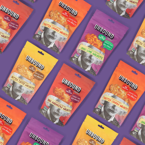 4 oz (Pack 4) 4g 3g 3, Unbound Snacks Flavored Nuts - Butter Toffee Walnuts, of - Healthy Snacks, Protein, Sugar, High
