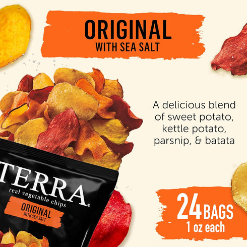 1 Oz (Pack 24) Terra Vegetable Chips with Sea Salt