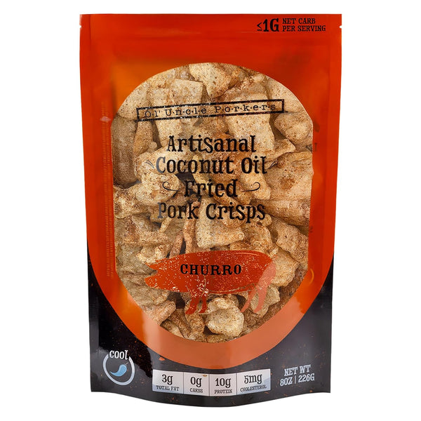 Ol' Uncle Porkers Keto-Friendly Pork Rinds Fried in Coconut Oil, 8 oz