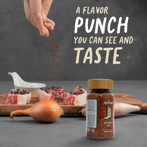 4oz The Salted Roots - Red Rock Zen Salt - Umami-Rich Gourmet Blend with Miso, Wasabi, Thai Chili & Citrus - Hawaiian
