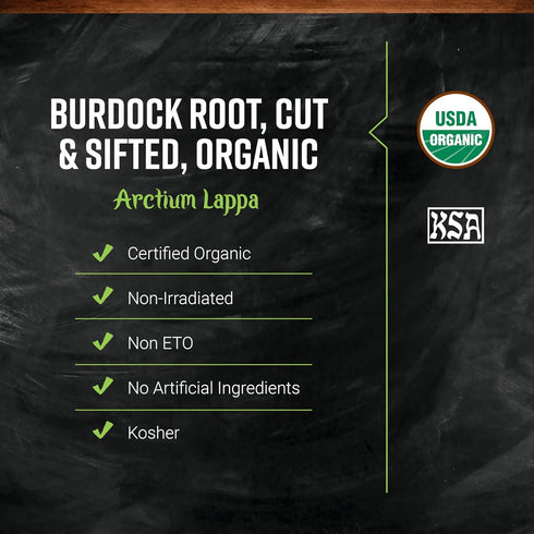 1-Pound Common (Packaging Frontier Organic Burdock Root, Bulk Bag, in Root Beer Recipes, Cut & Sifted, Sustainable