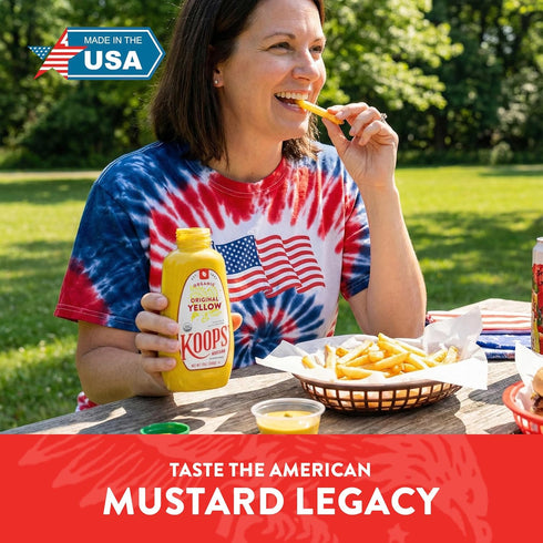 12 Oz, Pack 3 Koops' Organic Yellow Mustard Gourmet Mustard, Gluten-Free, Kosher, USDA Certified Organic, Made in USA