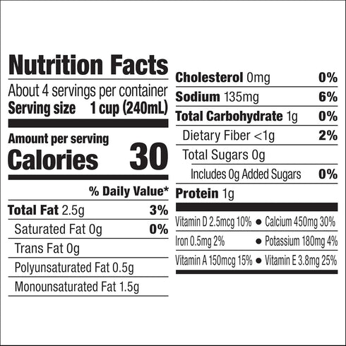 32 oz. (WWI00172) Silk Almond Milk Original Unsweetened