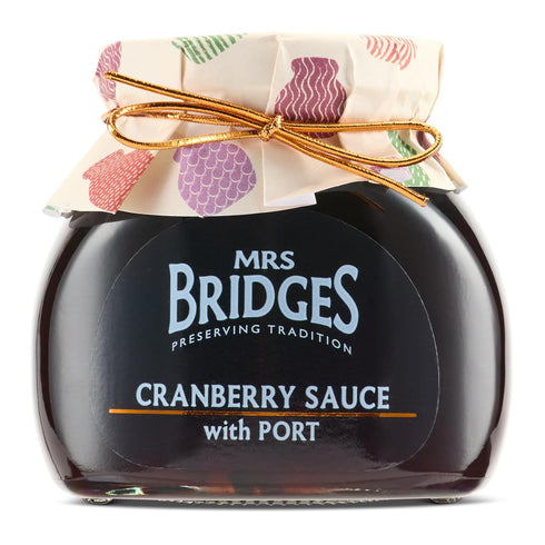 Mrs Bridges Cranberry Sauce with Port, Made in Scotland, 8oz Jar (Pack