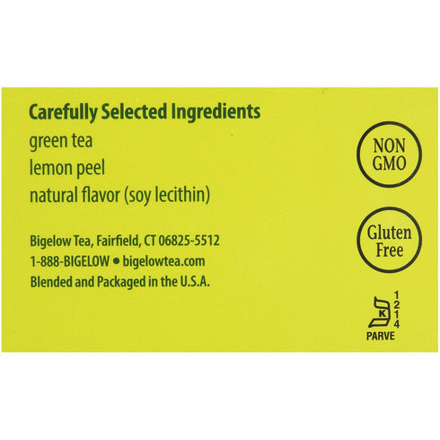 28-Count (Pack 3) Bigelow Green Tea with Lemon Tea Bags Box of Green Tea Bags with Lemon Peel and Natural Flavors Rich