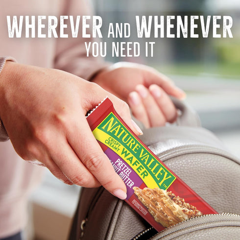 5 6.5 oz Nature Valley Crispy Creamy Wafer Bars, Pretzel Peanut Butter, Bars