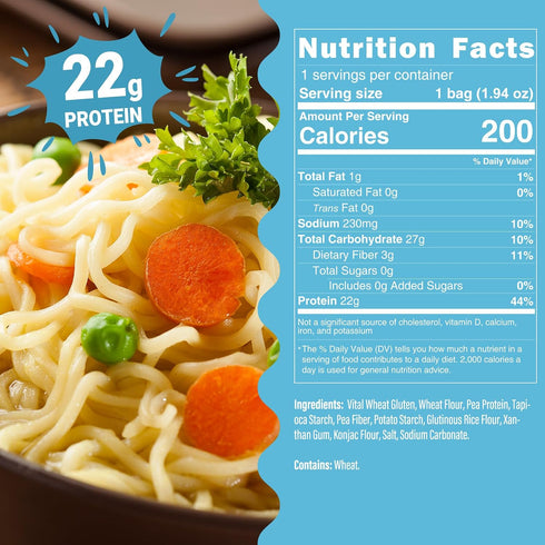 12-Pack 22g Hethstia High-Protein Ramen & Konjac Fettuccine, Plant-Based Noodles, Protein Ramen, Low-Carb, Vegan