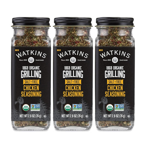 Watkins Salt-Free Organic Chicken Seasoning, 2.6 oz, Pack of 3