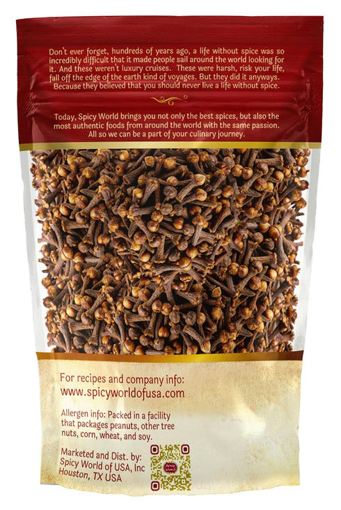 Whole Cloves 3.5 Oz Bag, Great for Foods, Tea, Pomander Balls, and Potpourri by Spicy World