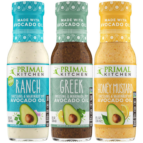 Primal Kitchen Ranch, Greek, and Honey Mustard Salad Dressing & Marinade Variety