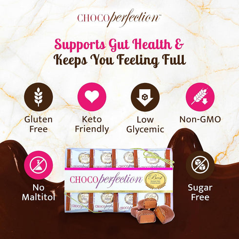 12 Pack ChocoPerfection Zero Sugar Milk Chocolate Truffles - Keto Friendly Smooth Creamy European Confection, Low
