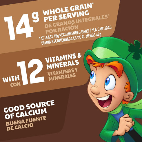 Lucky Charms Chocolatey Cereal with Marshmallows, Kids Breakfast Cereal Made with Whole Grain, 10.6 oz