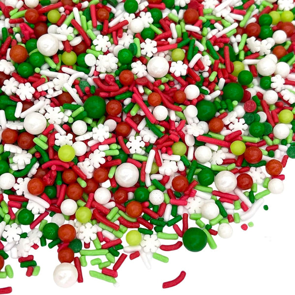 Manvscakes Christmas Sprinkles, 4 Ounce Cake, Cookie Sprinkles in Red, Green, White
