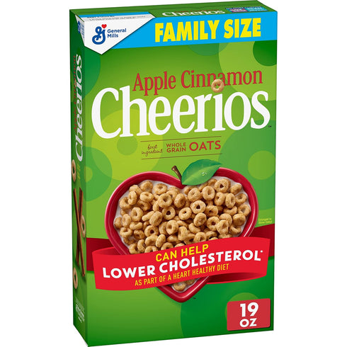 Cheerios Apple Cinnamon , Breakfast Cereal, Gluten Free, Whole Grain Oats, 19