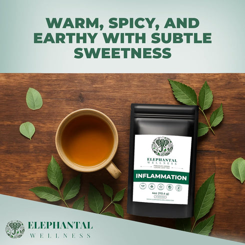 Elephantal Wellness Inflammation 4oz, 40 Premium Herbal Tea | Comfort & Mobility Blend with Turmeric, Boswellia, White