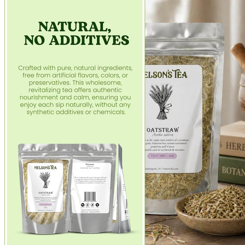 (2 oz) Nelson's Tea Oatstraw - Cut & Sifted Avena Sativa - Nourishing Herbal Infusion for Relaxation & Well-Being