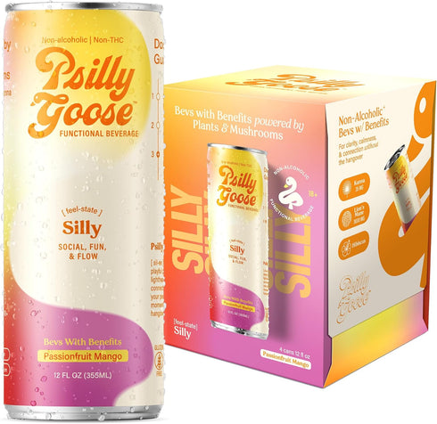 Adaptogen Drink Silly Non-Alcoholic Drink & Sparkling Mocktail with Kanna & Lions