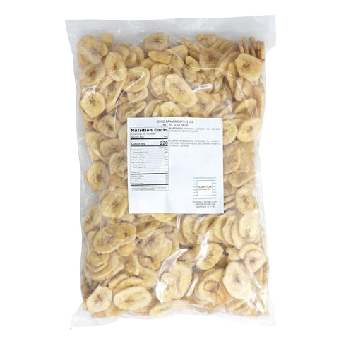 2 Dried Banana Chips, Pound Bag Banana Chips, Dried Fruit, Dehydrated Bananas, The Hampton Popcorn & Candy Company
