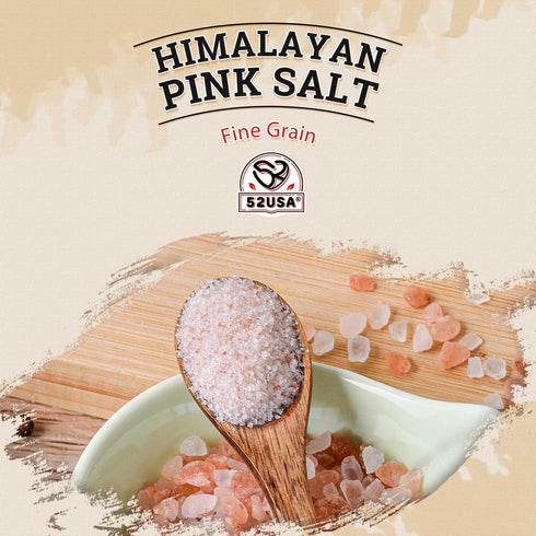 52USA 80oz (5 100% Himalayan Pink Salt Fine, Fine Ground Table and Cooking Salt, Pound), Real, Pure, Unrefined