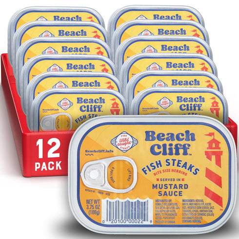 Beach Cliff Wild Caught Fish Steaks in Mustard Sauce, 3.75 oz Can
