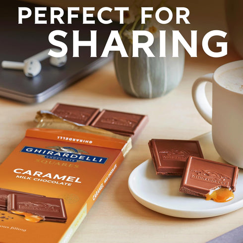 4.8 OZ (10 GHIRARDELLI Caramel Milk Chocolate Squares Bar, Bar Bars)