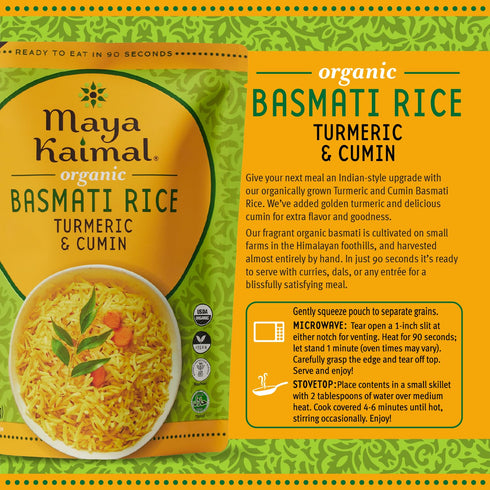 8.5 OZ MAYA KAIMAL Organic Turmeric & Cumin Basmati Rice