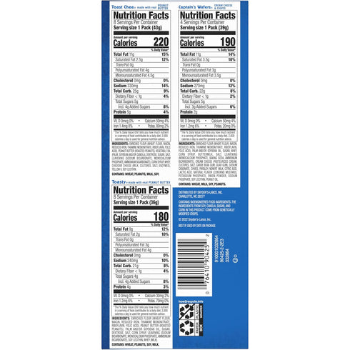 Pack, 3 20 Packs, 6 Lance Sandwich Crackers, Variety Flavors, Individually Wrapped Sandwiches Each