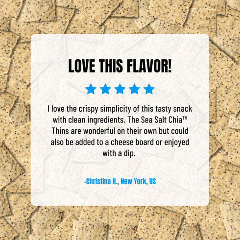 4oz Every Body Eat Snack Cracker Thins, Sea Salt Chia - Gluten Free, Vegan, Dairy Free, and Seed Oil Free