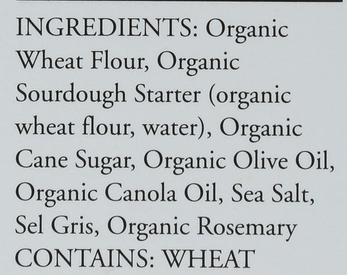 6 Rustic Bakery, Flatbread Rosemary Olive Oil Organic, Ounce
