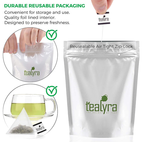 Tealyra Lullaby Herbal Loose Leaf Tea, 25 Bags of Nettle, Hemp Leaves, Peppermint, Caffeine-Free