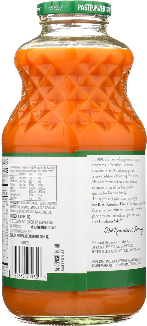 Knudsen Organic Ginger Carrot Juice - Refreshing Beverage