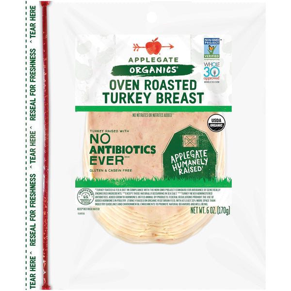 Applegate , Organic Oven Roasted Turkey Breast, 6oz