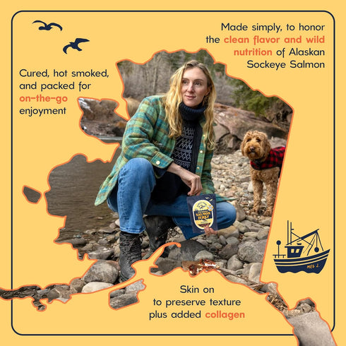 31g Omega-3s 3 Pack Fable Fish Wild Alaskan Salmon Jerky - Wild Caught Salmon with of Protein - Tasty Fish Jerky