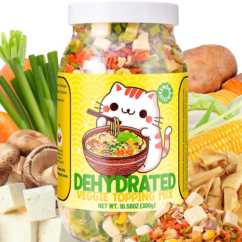 Egcina Ramen Toppings Mix Dehydrated Vegetables - Freeze-Dried Tofu & Vegetables, 100% Natural